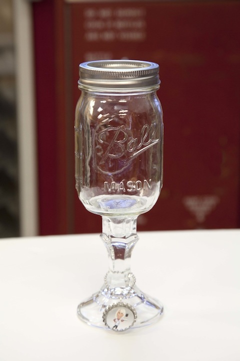 Redneck Tea Glasses are 16 oz mason jars on a long glass